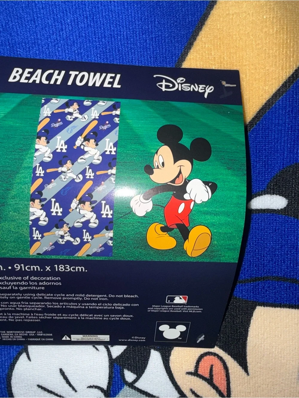 Dodgers Mickey Mouse beach towel